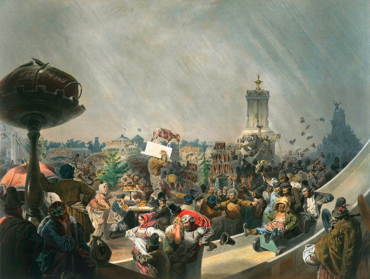Public festivities following the coronation of Tsar Alexander II, Khodynka Field, Moscow, 1856 by Mihaly von Zichy
