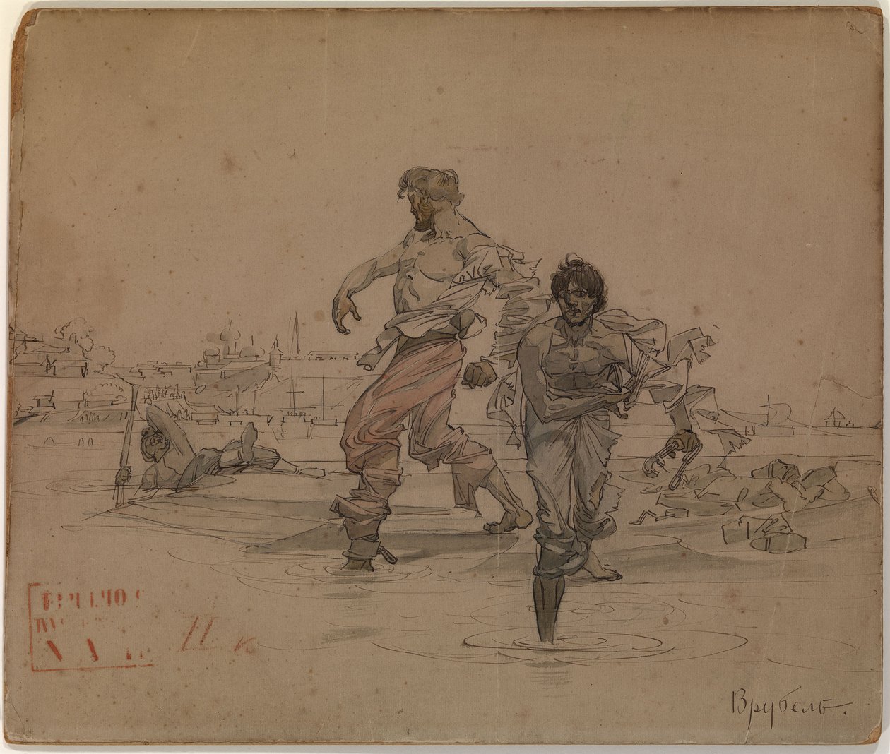 Illustration for the poem The Robber Brothers by Alexander Pushkin by Mikhail Aleksandrovich Vrubel