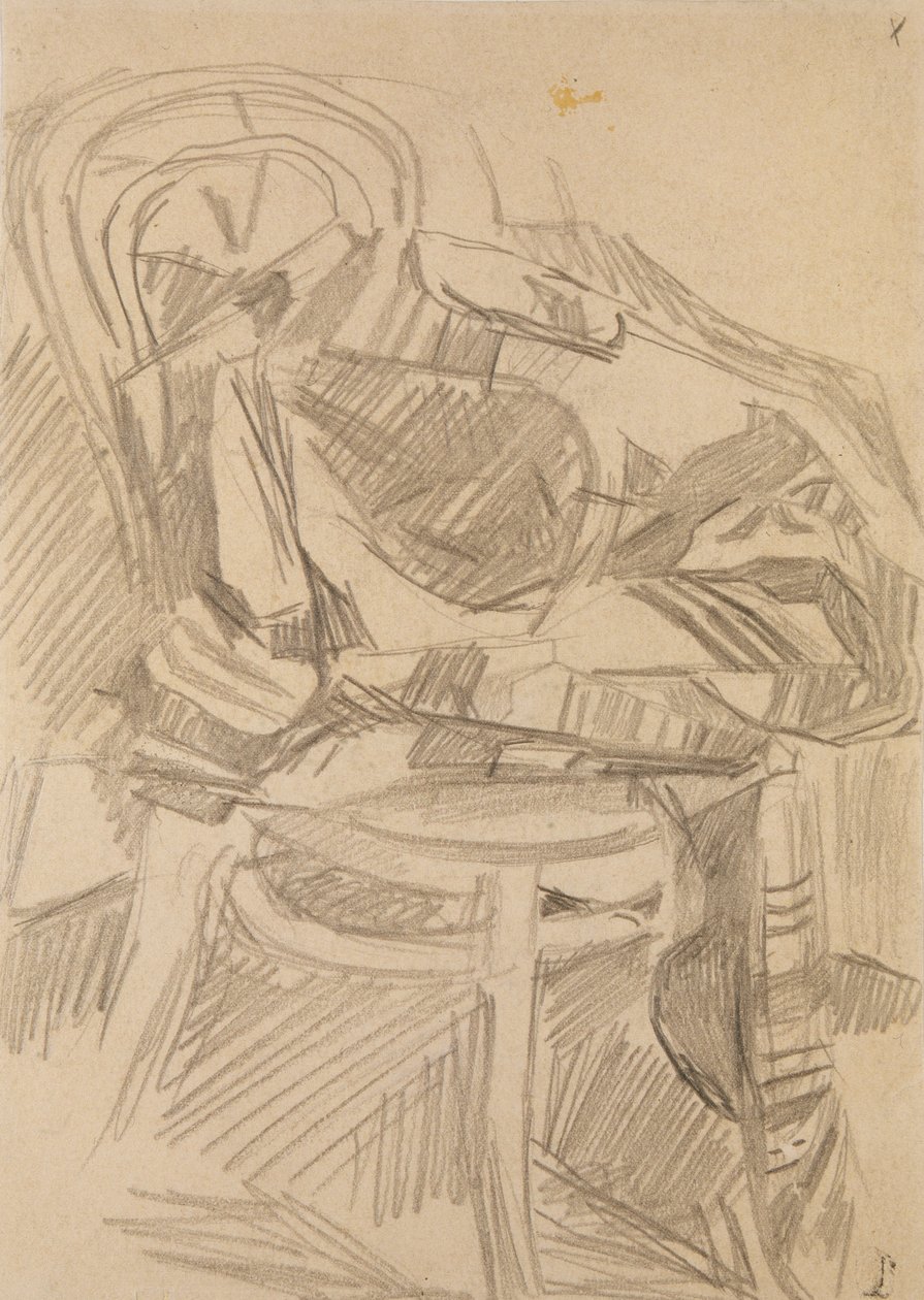 Plaid on the chair by Mikhail Aleksandrovich Vrubel