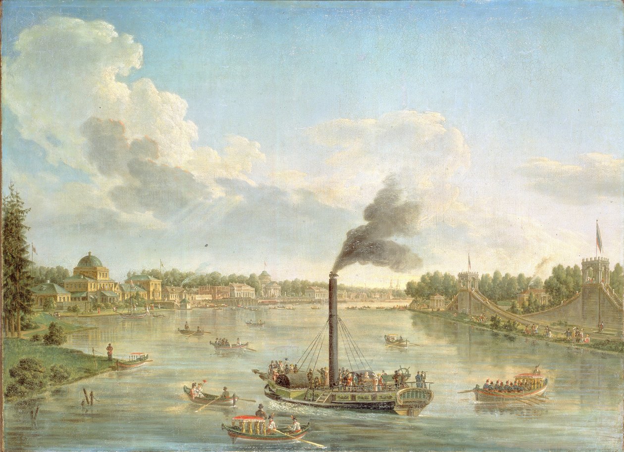 Grand Peterhof Palace at the Gulf of Finland by Mikhail Ivanovich Makhaev