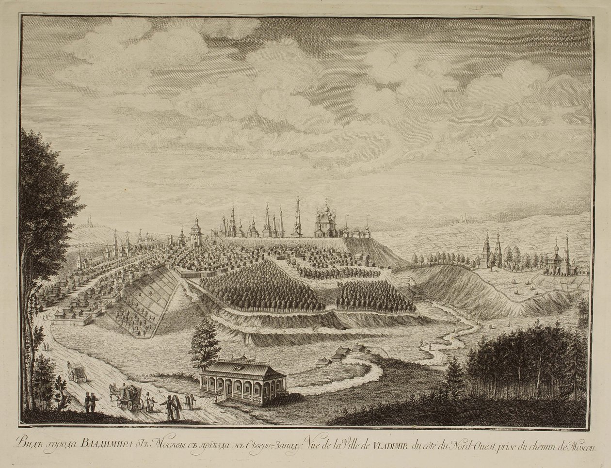 View of the Vladimir Town by Mikhail Ivanovich Makhaev
