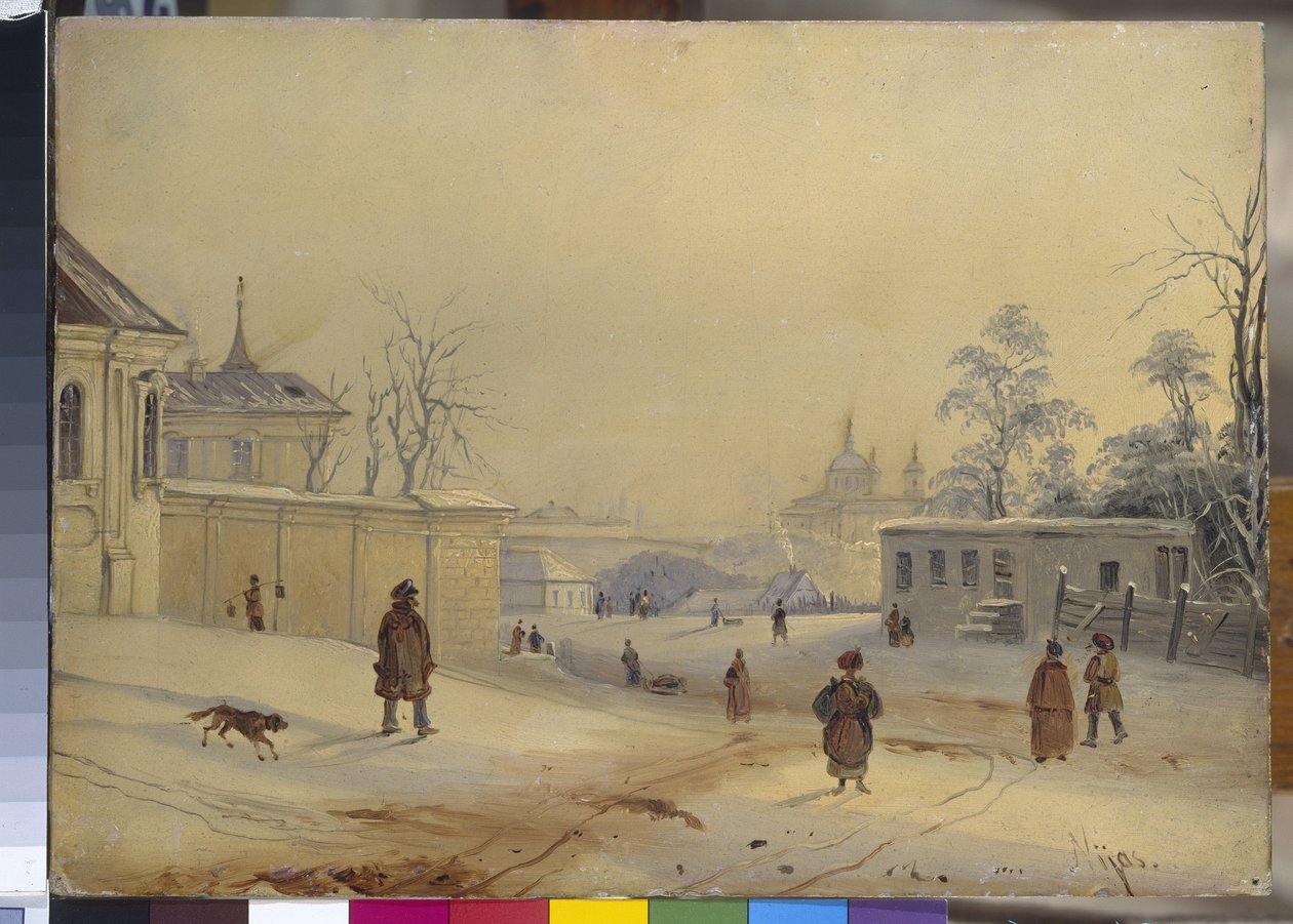 Vladimir Hill in Kiev. Snowy Landscape by Mikhail Makarovich Sazhin