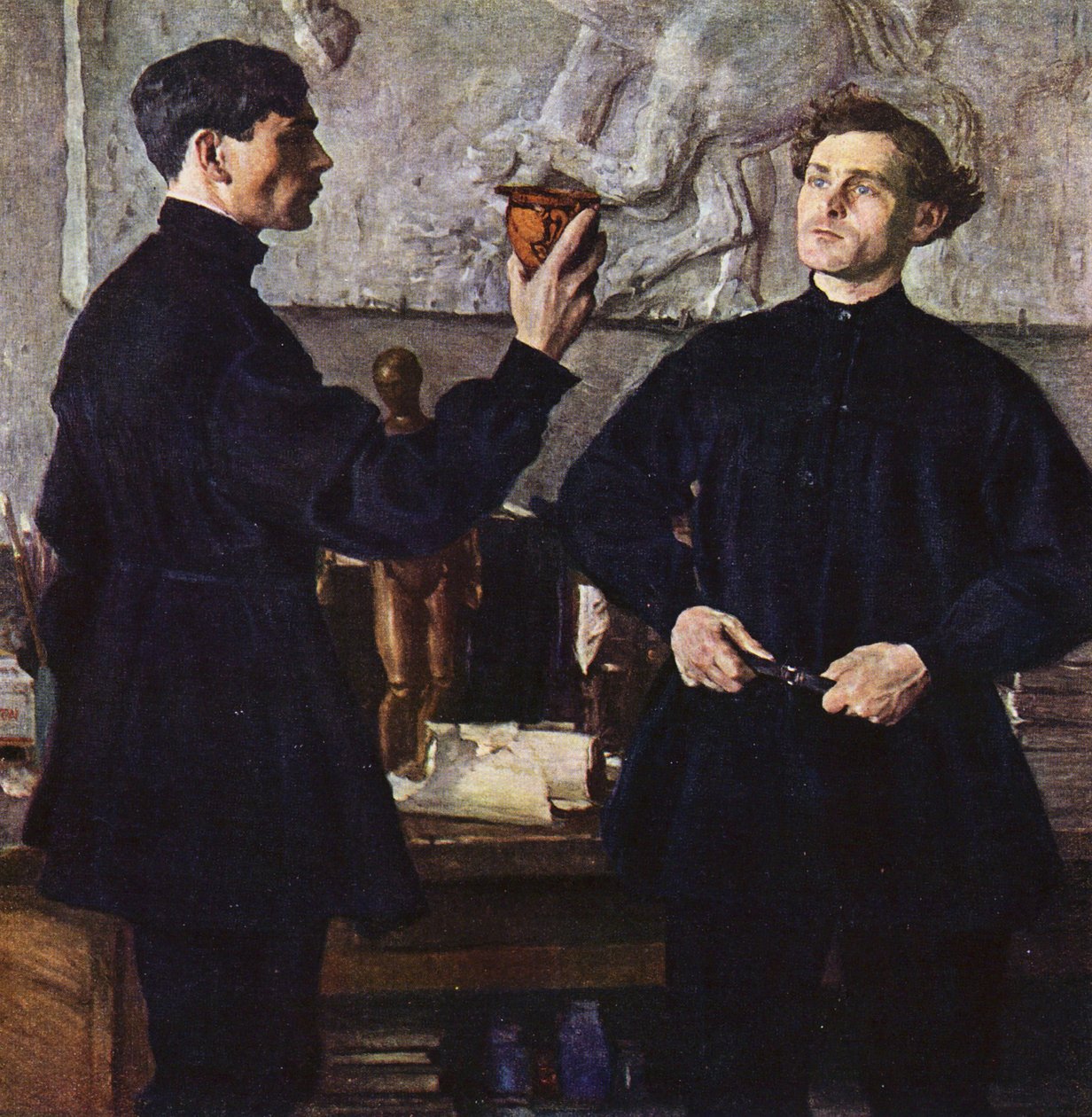 Portrait of the Korin Brothers, Artists by Mikhail Vasilievich Nesterov