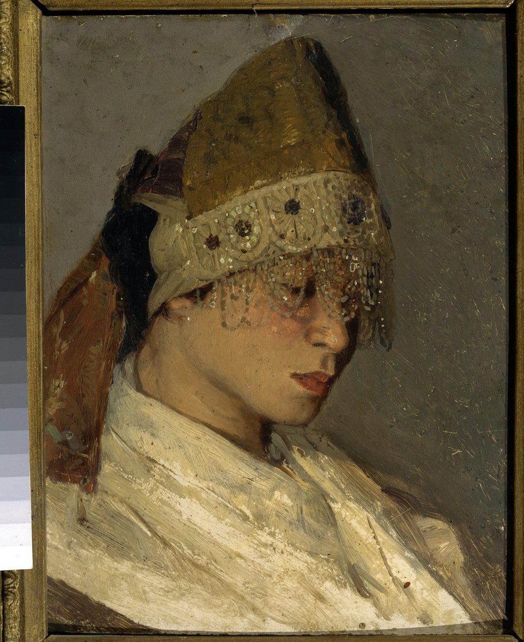 A Girl with Kokoshnik. Traditional Russian Women