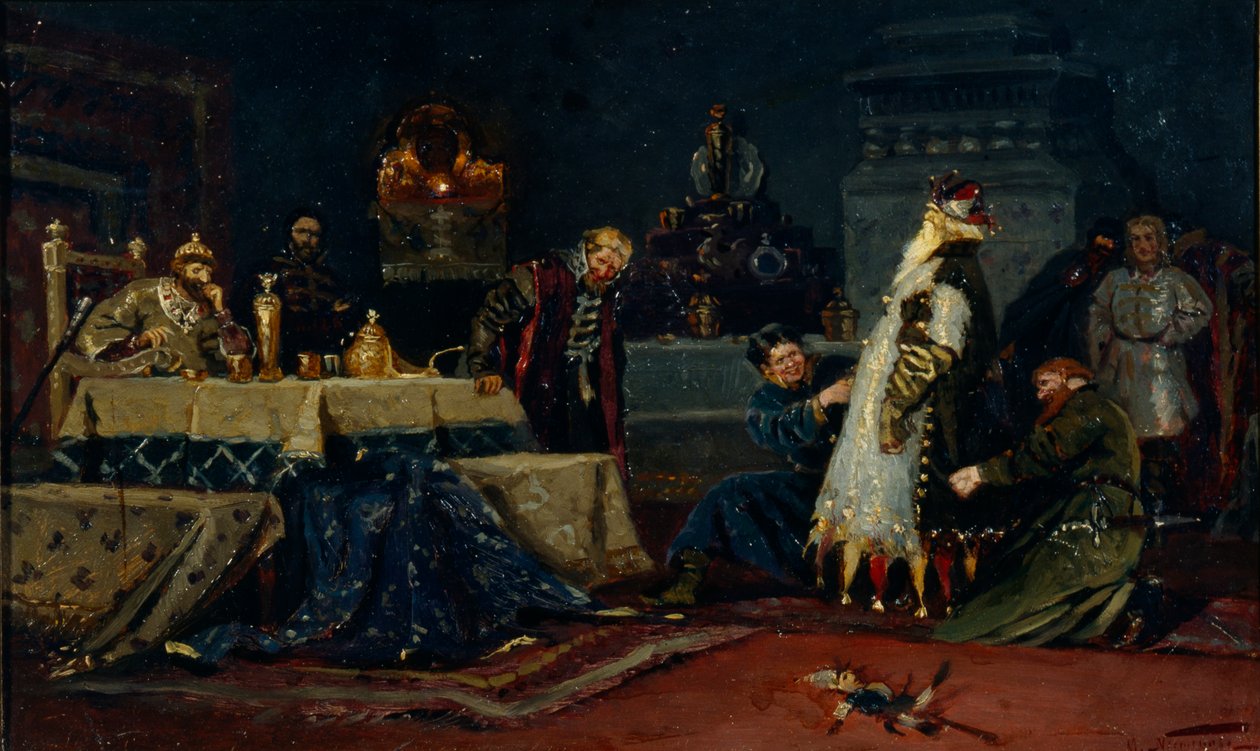 Fools Coat. Boyar Druzhina Andreyevich Morozov Before Ivan the Terrible by Mikhail Vasilievich Nesterov