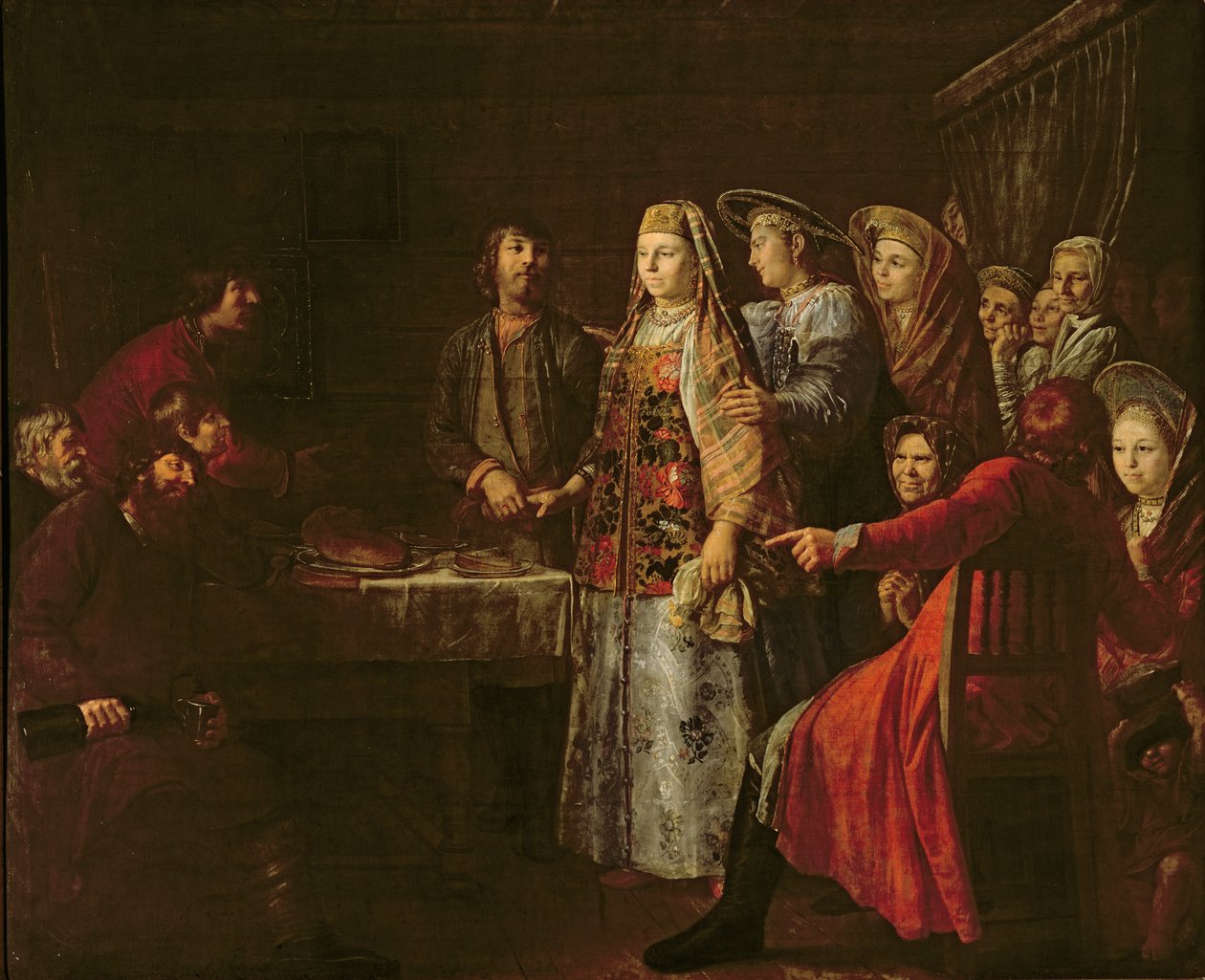 Celebrating the Wedding Agreement, 1777 by Mikhail Shibanov