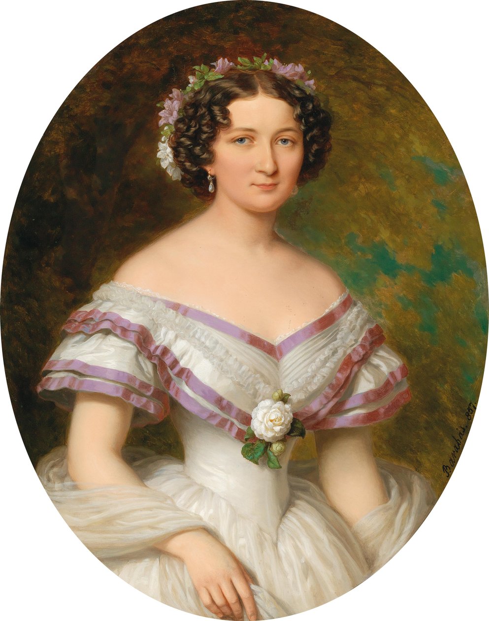 Portrait of Countess Maria Gabriella Josepha Anna Szápáry née Atzél de Borosjenő by Miklós Barabás