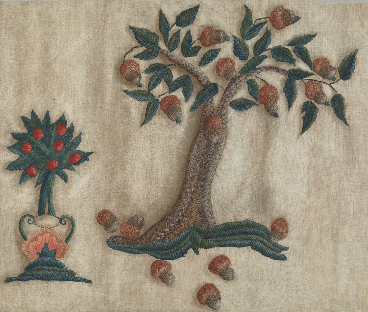 Embroidered Bed Hanging by Mildred E. Bent