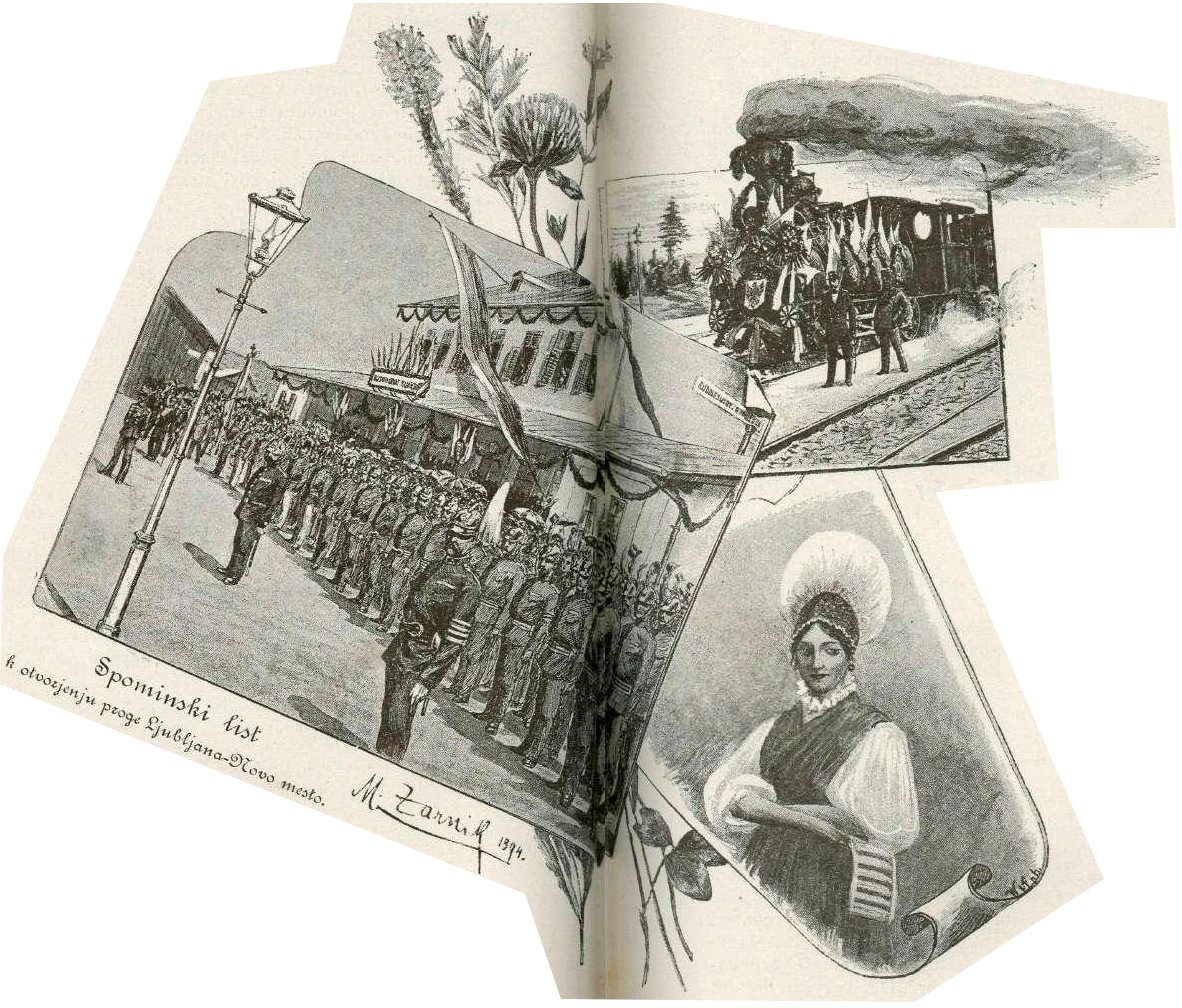 Commemorative List for the Opening of the Ljubljana - Novo Mesto Line by Miljutin Zarnik