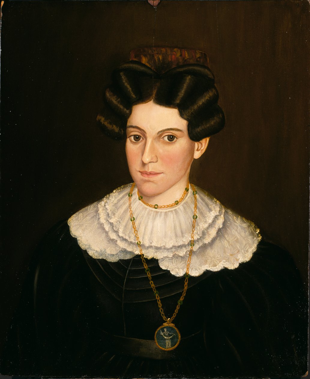 Woman in Black Dress, ca. 1835-1840 by Milton W. Hopkins