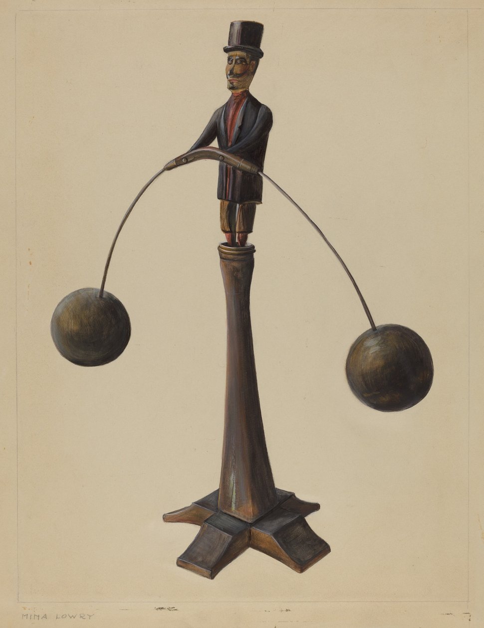 Pa. German Balancing Man by Mina Lowry