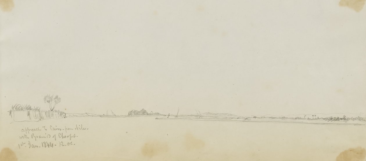 Approach to Cairo from the Nile with the Pyramid of Cheops by Miner Kilbourne Kellogg