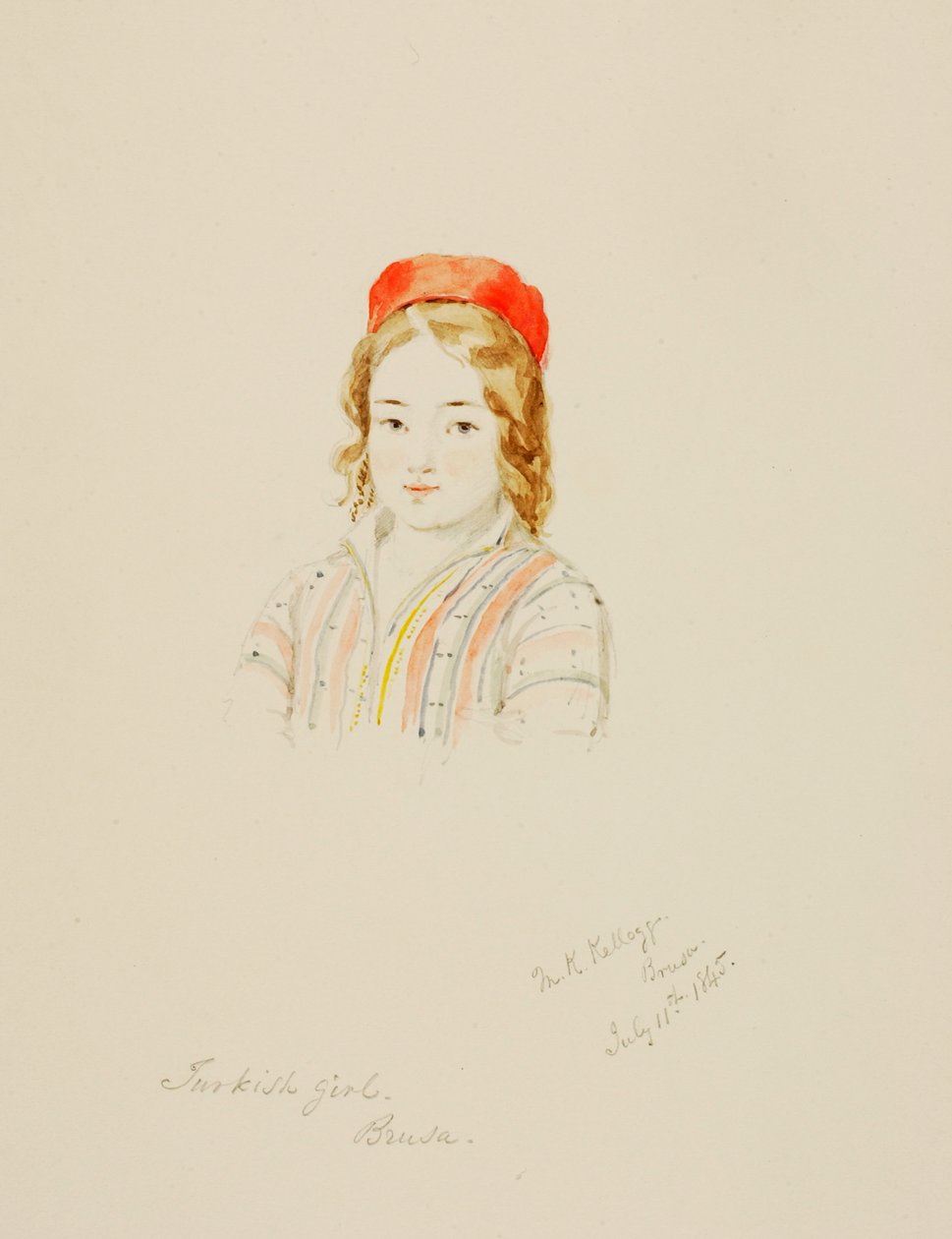 Turkish Girl, Brusa, 1845 by Miner Kilbourne Kellogg