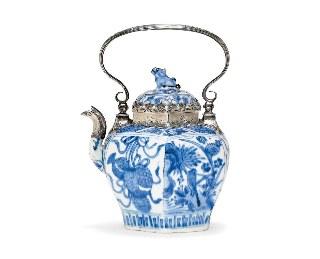 Blue and White Teapot and Cover by Ming Dynasty Chinese School