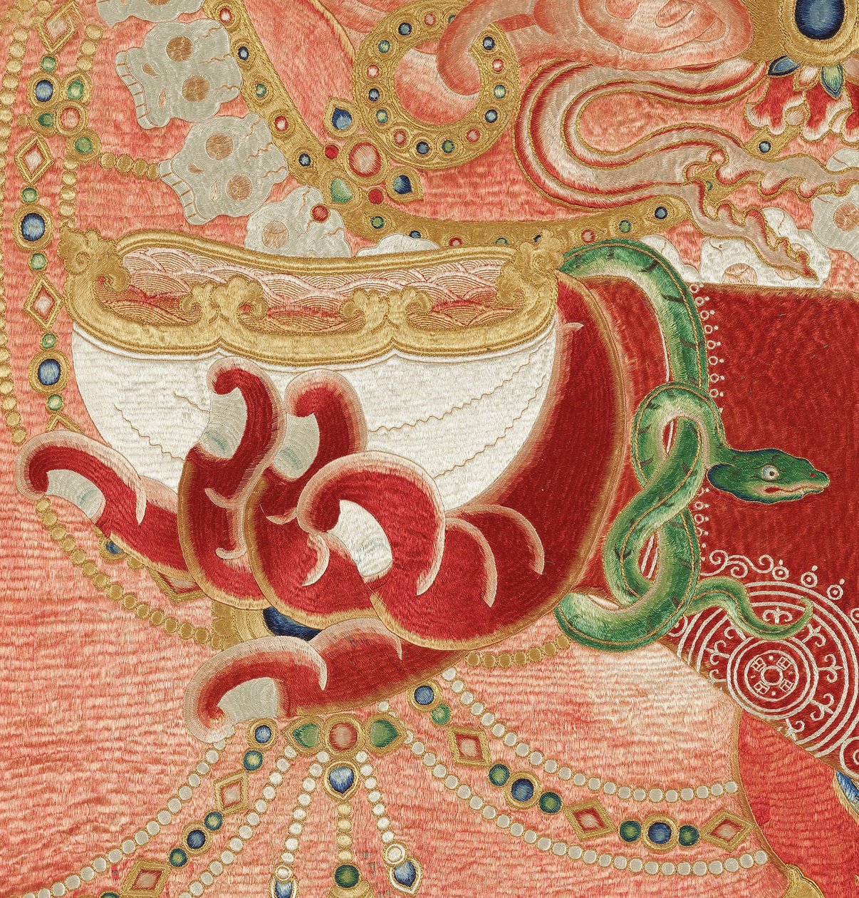 Imperial Embroidered Silk Thangka (detail) by Ming Dynasty Chinese School