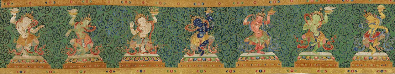 (detail) Imperial Embroidered Silk Thangka by Ming Dynasty Chinese School