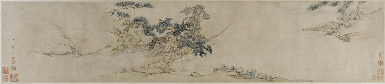 Playing the zither beneath a pine tree, late 16th-early 17th century by Ming Dynasty Chinese School