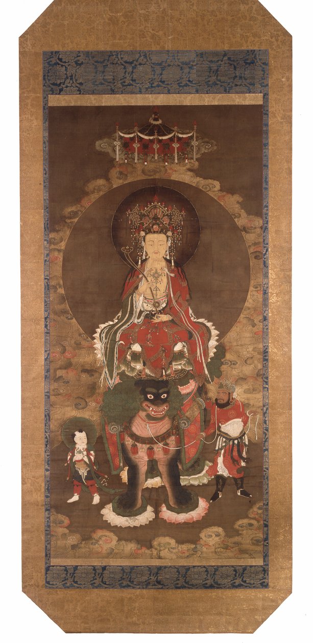 The Bodhisattva Mañjuśrī on a Lion, late 14th century by Ming Dynasty Chinese School