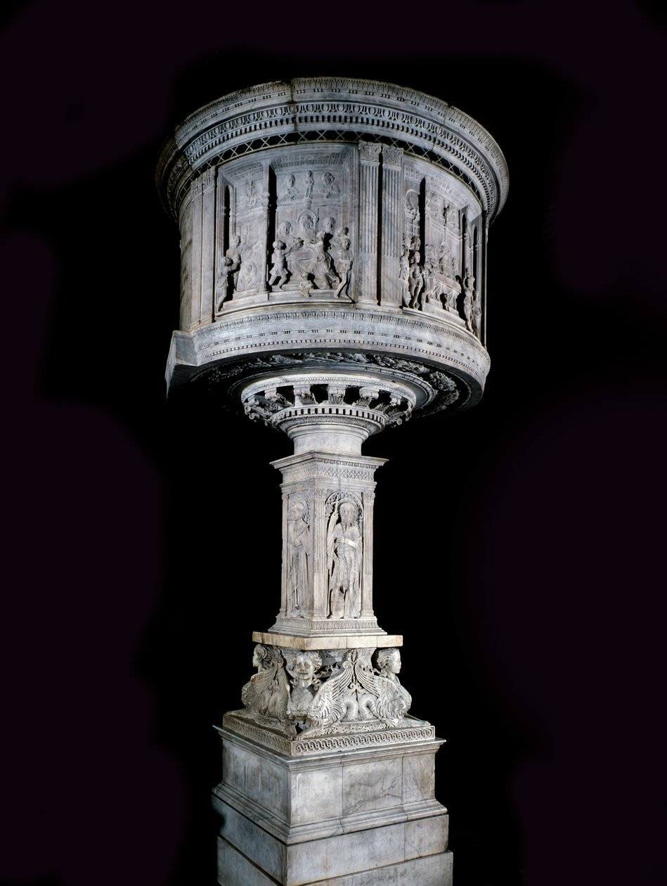 Renaissance Art: Chair of Pasquino di Matteo, sculpted by Mino da Fiesole and Antonio Rossellino by Mino da Fiesole