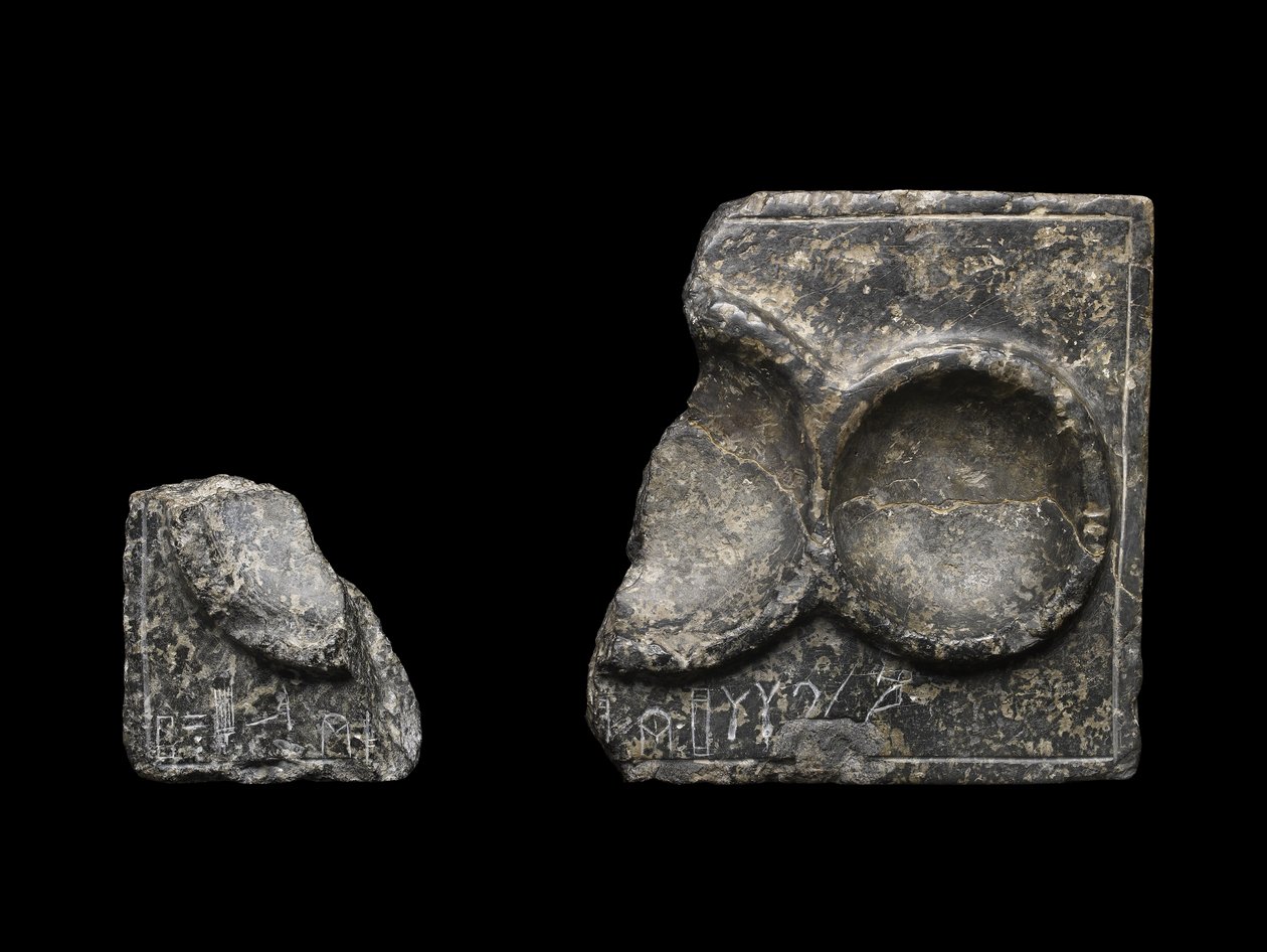 Offering table, inscribed with Linear A Script, from Knossos, Crete, late Minoan by Minoan