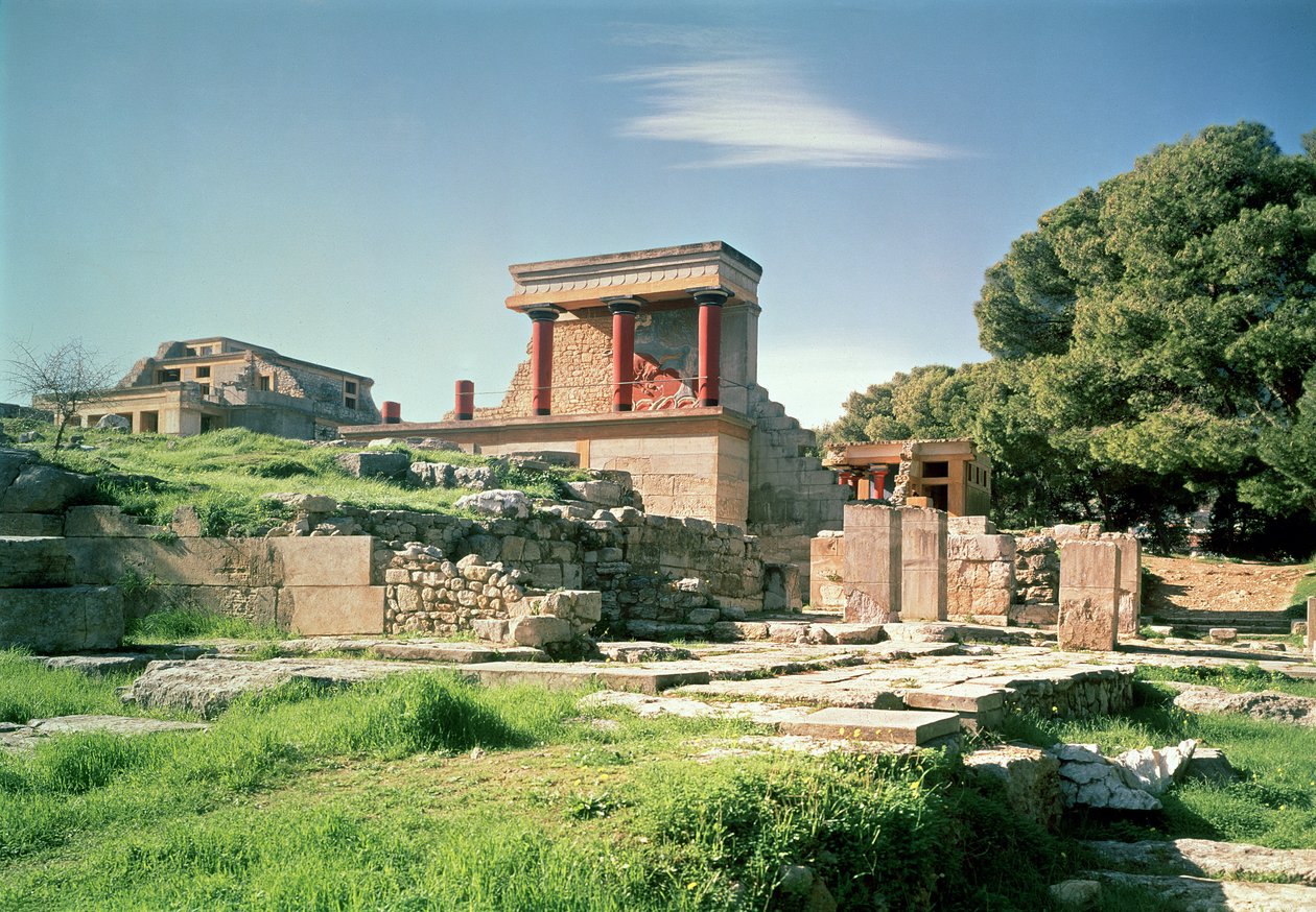 View of the Palace of Knossos, from the east by Minoan