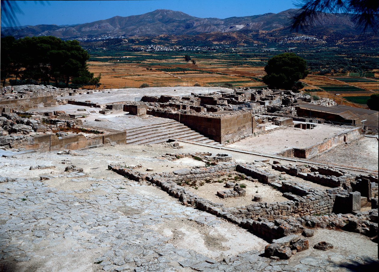 Minoan civilization: view of the western wing of the palace of Phaistos (Festos) 1950-1700 BC. Phaistos, Crete by Minoan