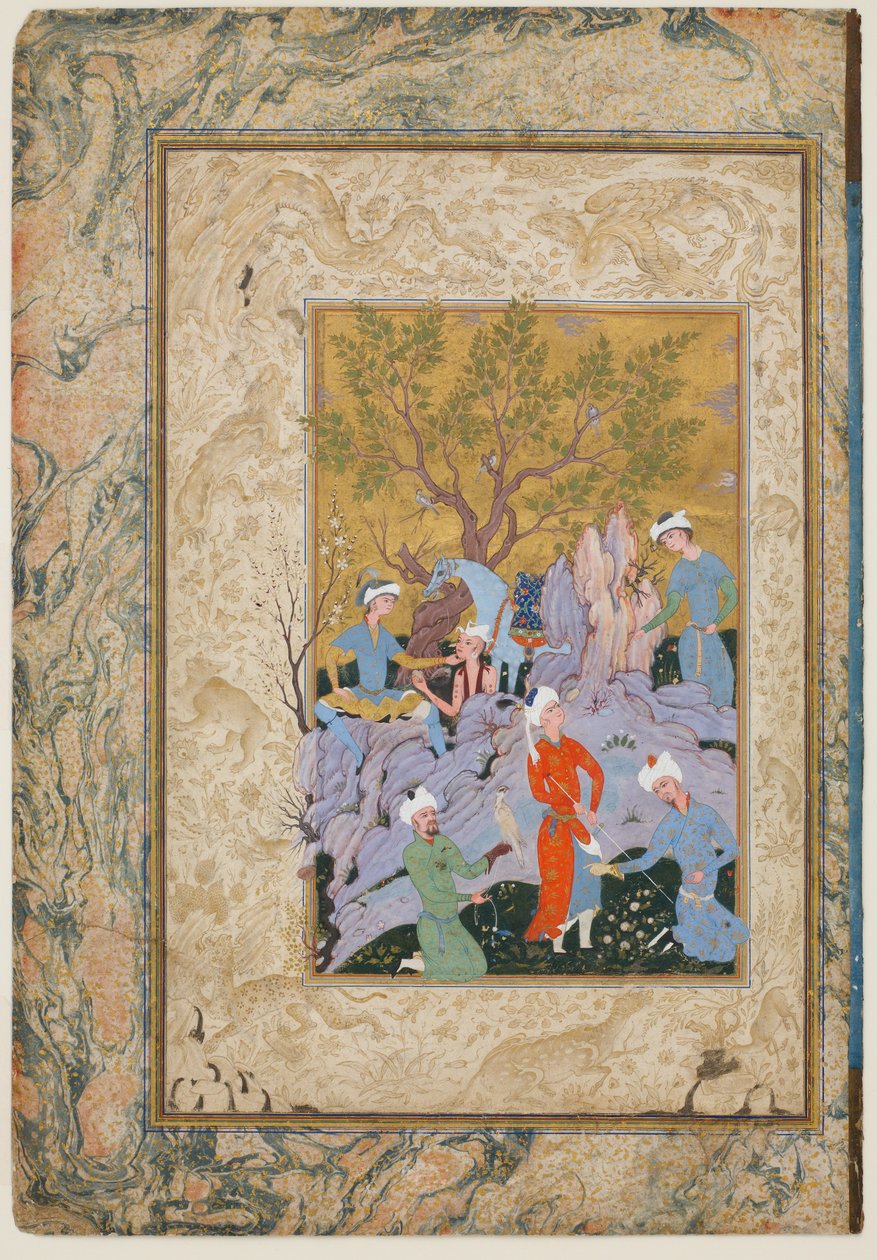Princely Hawking Party by Mirza Ali
