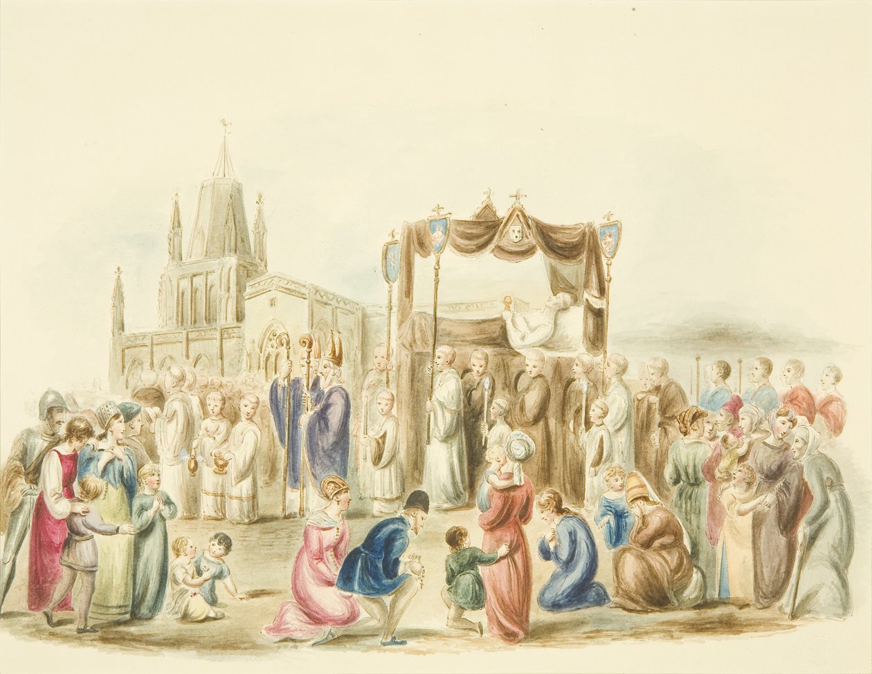 Funeral of William Canynges Outside St Mary Redcliffe by Miss Martha Bird