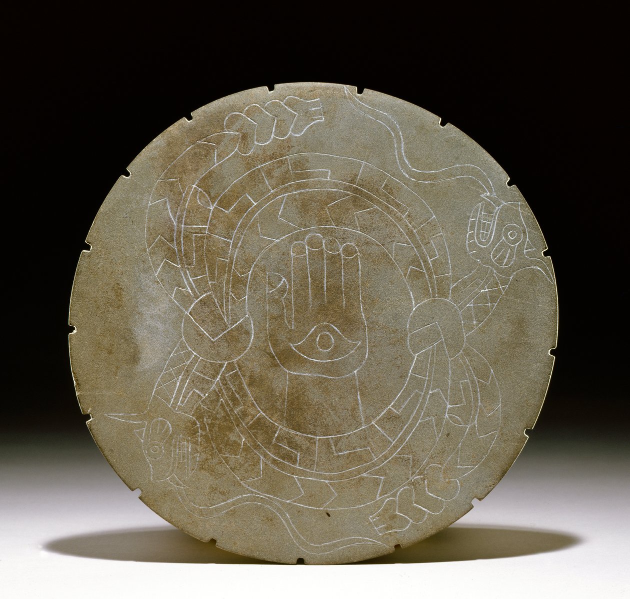 Palette stone, Moundville by Mississippian culture