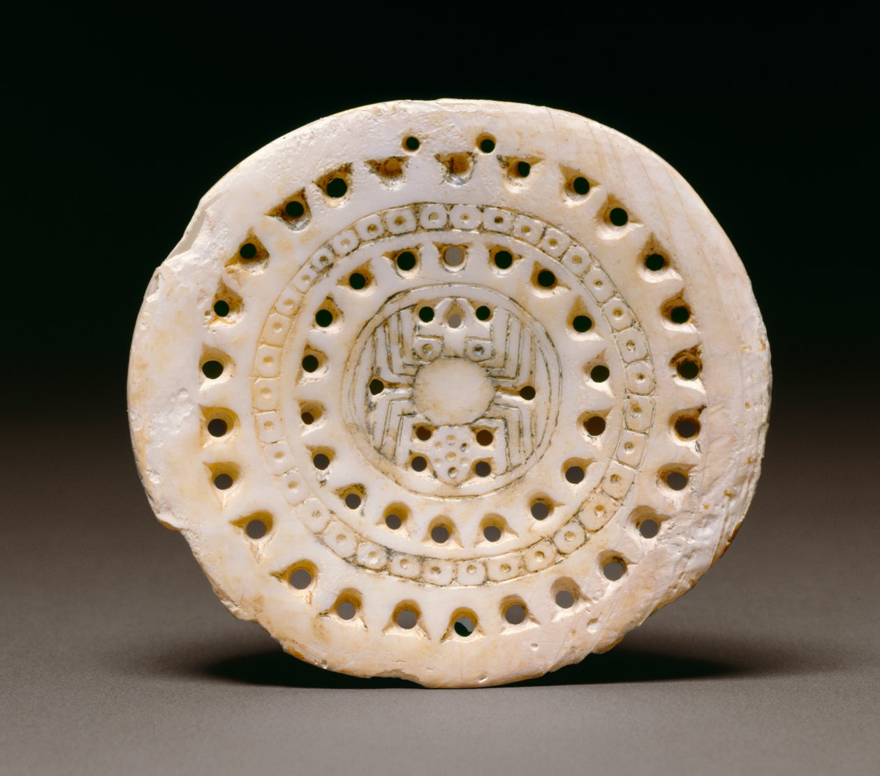 Spider Motif Gorget, Dallas, 1300-1500 by Mississippian culture