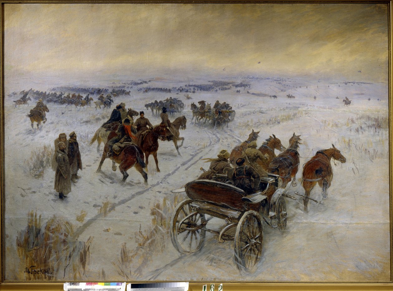 Battle at Yegorlykskaya (Russia) by Mitrofan Borisovic Grekov