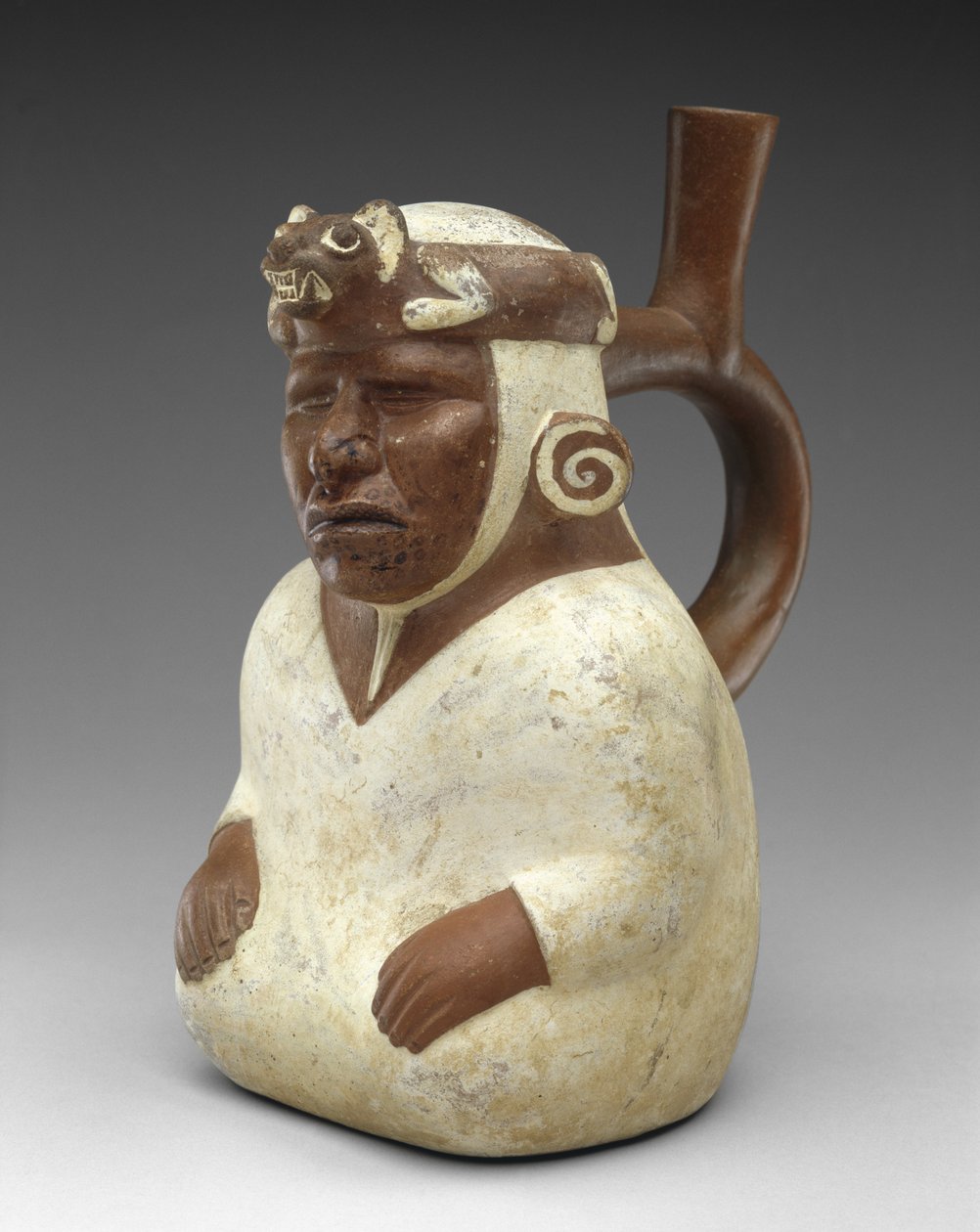 Blind Shaman Effigy Vessel by Moche Moche