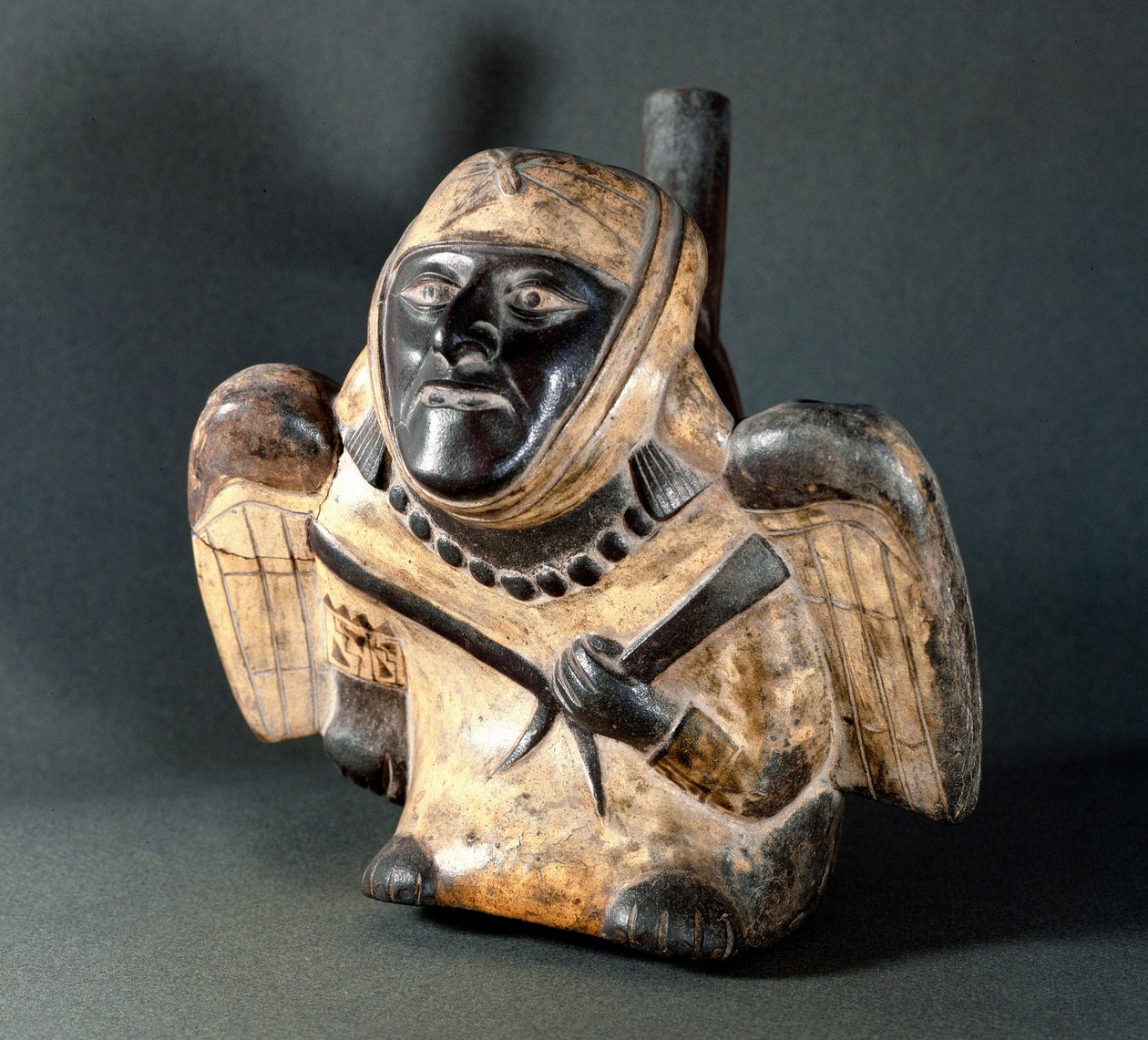 Pre-Columbian Art, Mochica Culture: Vase of Anthropomorphic Form by Moche Moche