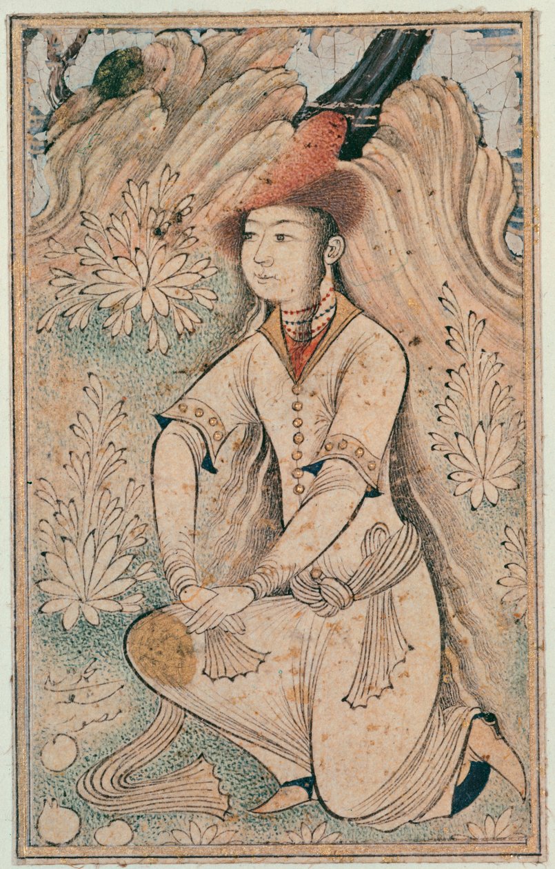 Girl with a Fur Bonnet, Qazvin School, Safavid Dynasty by Mohammedi