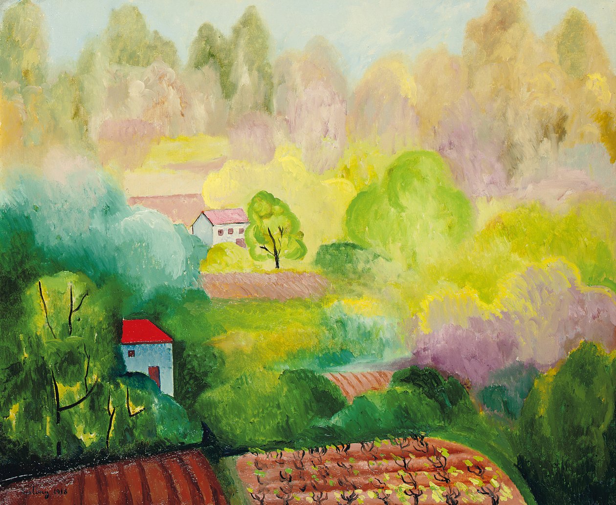 Landscape at Saint Tropez by Moise Kisling