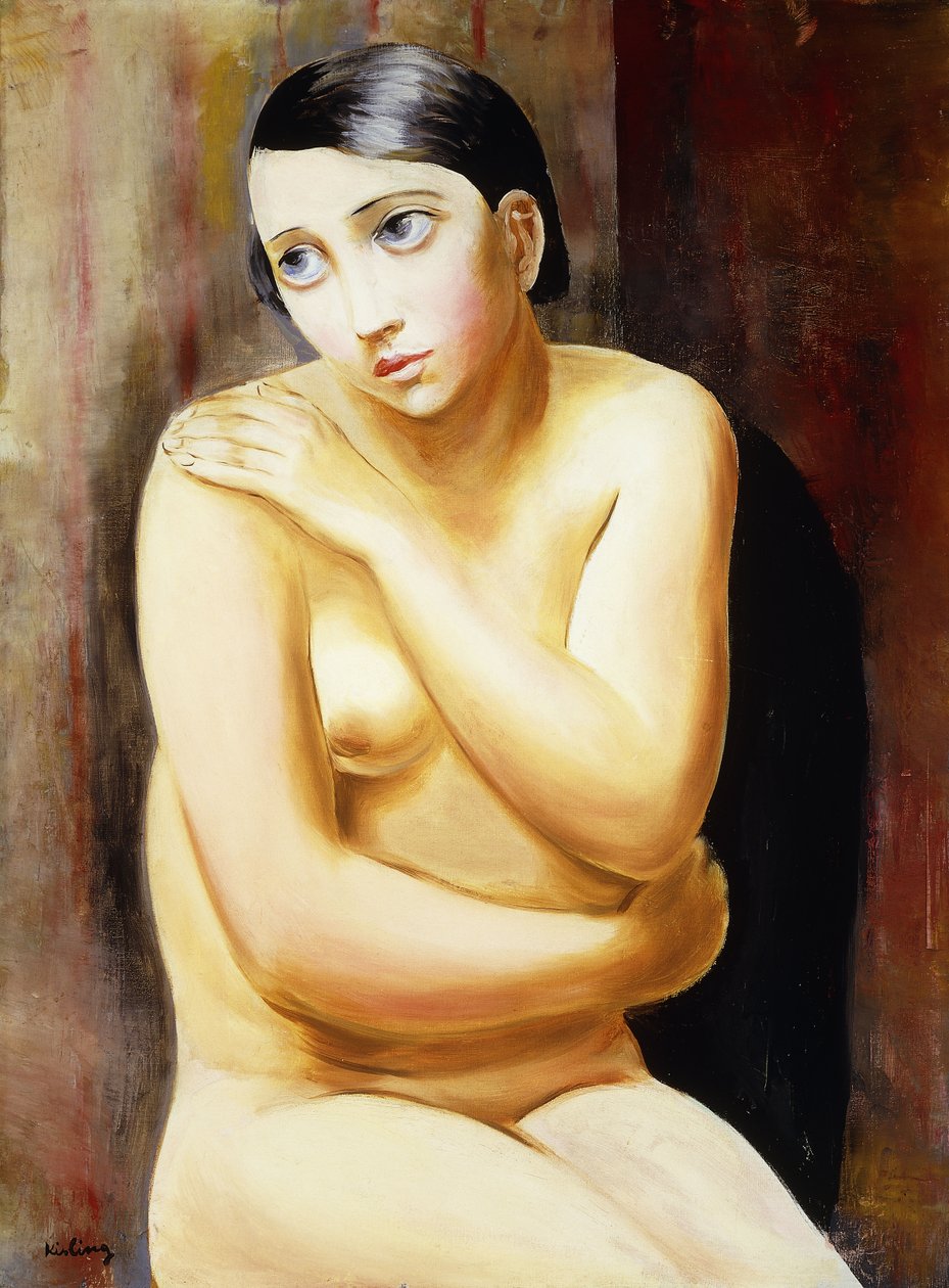 Nude Woman Sitting by Moise Kisling