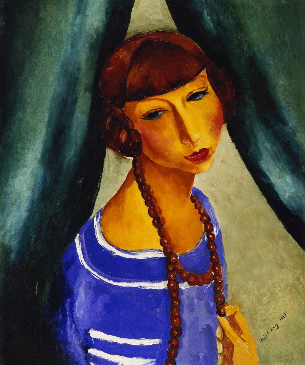 Portrait of Margueritte Gros, Sister-in-law of the Artist by Moise Kisling