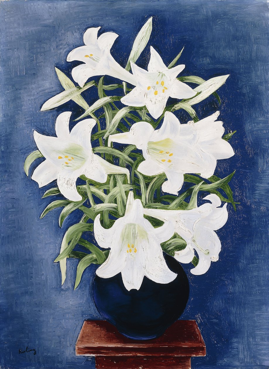 Vase of Lilies by Moise Kisling