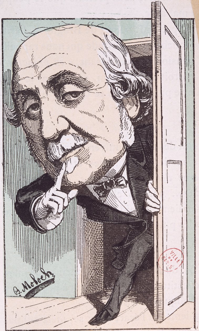 Caricature of Albert, Duc de Broglie (1821-1901) by Moloch