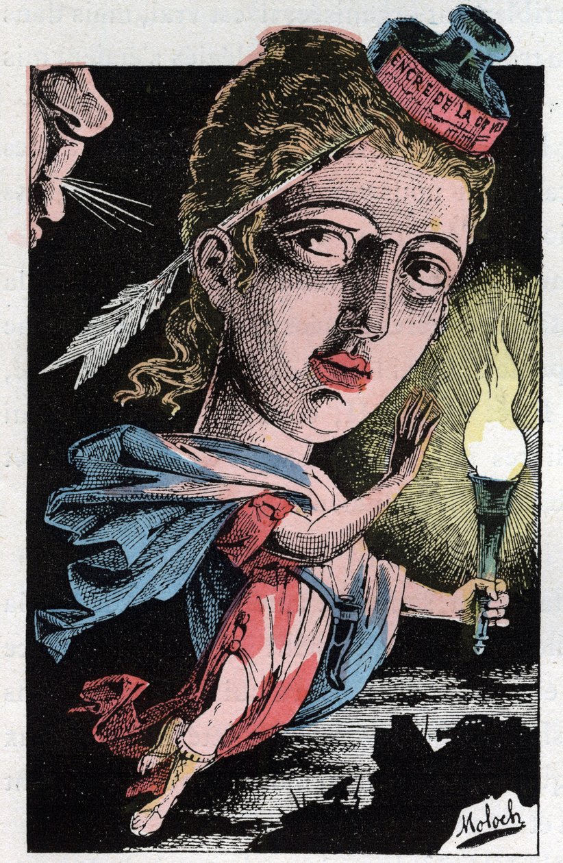 Allegory of the press in the 19th century by Moloch