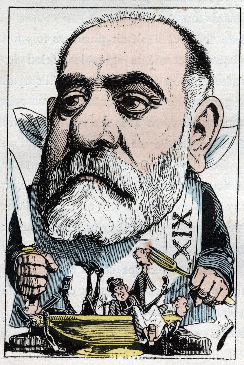 Cartoon depicting dramatic critic Francisque Sarcey by Moloch