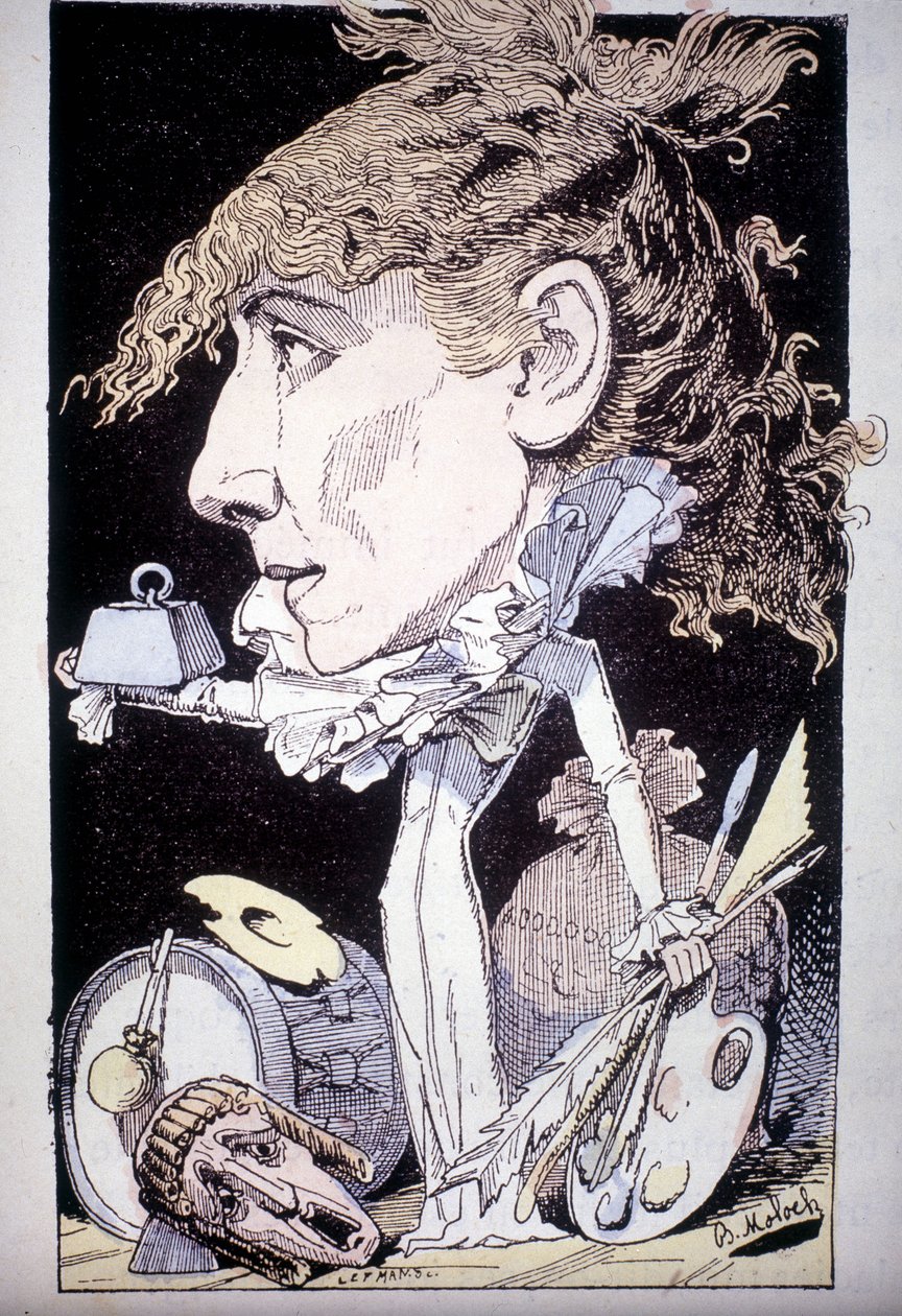 Cartoon of Henriette Rosine Bernard aka Sarah Bernhardt by Moloch