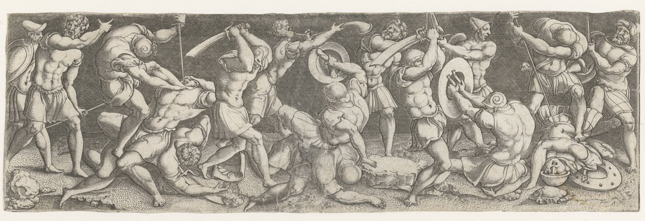 Battle Between Roman Soldiers by Monogrammist AC