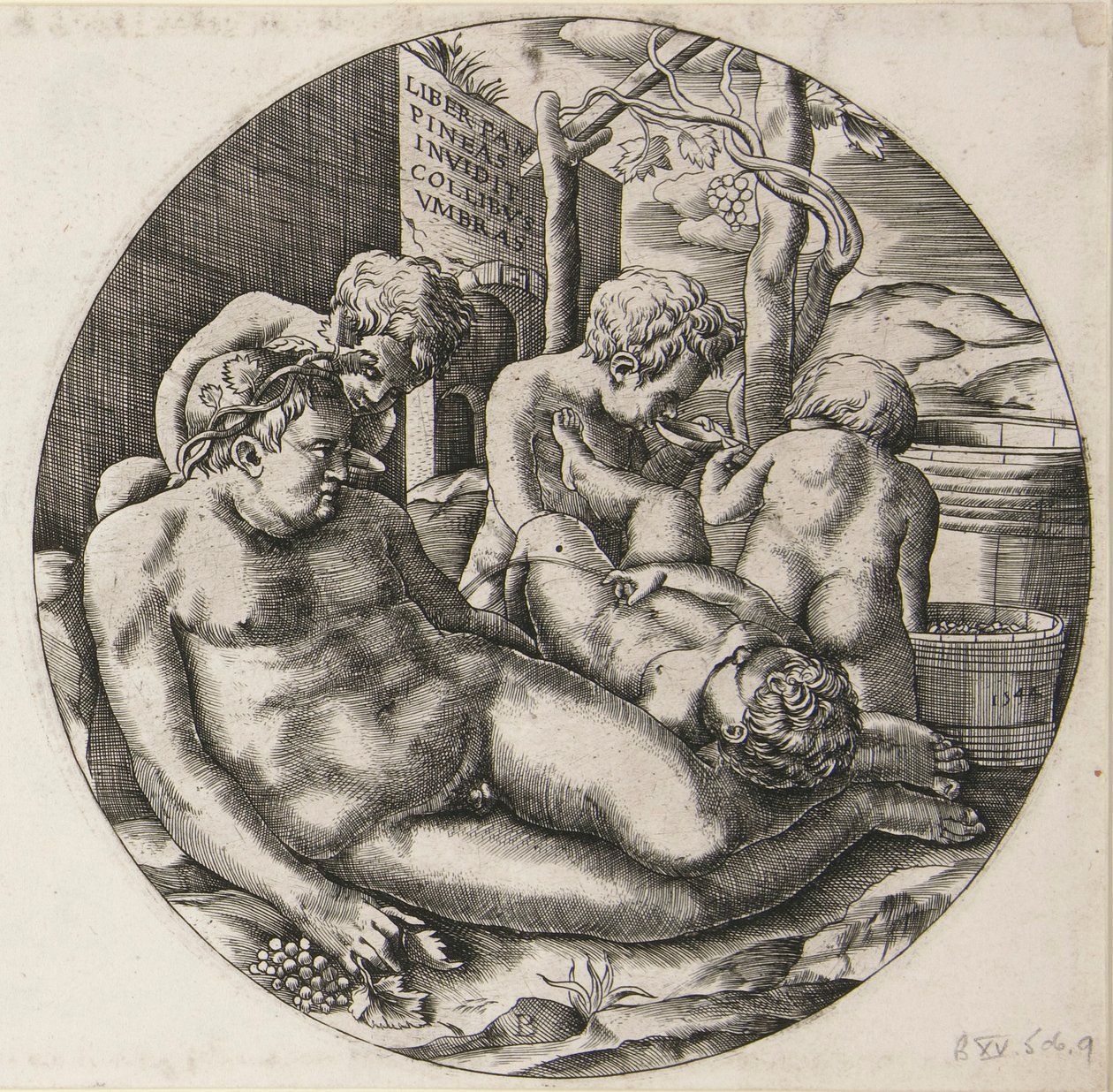 Bacchus and Putti by Monogrammist B