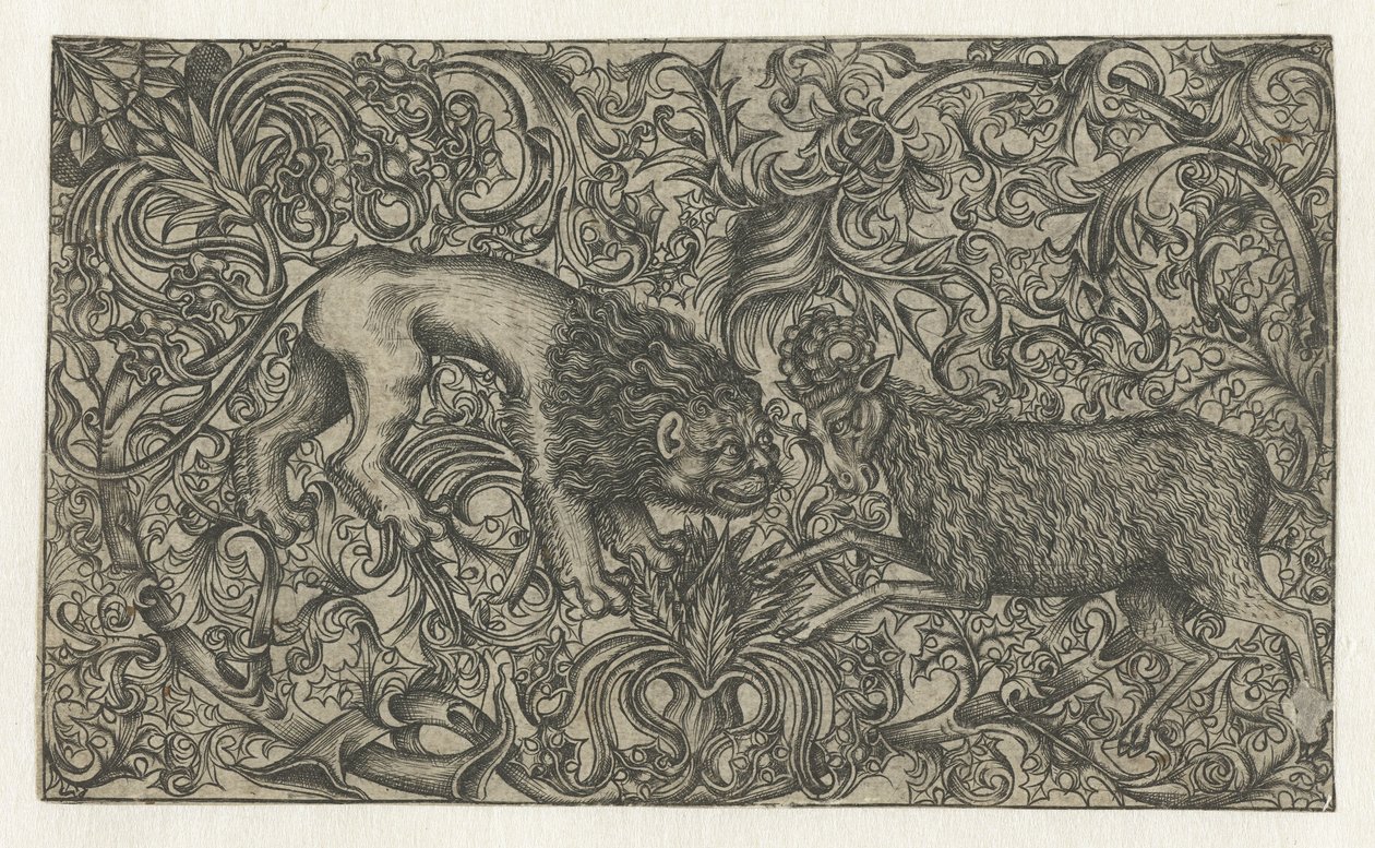 Ornament with Lion and Ram by Monogrammist HW