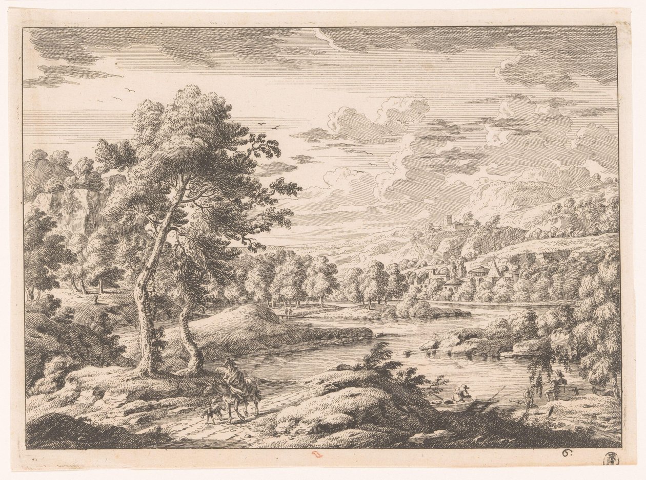 Landscape with River by Monogrammist MEG