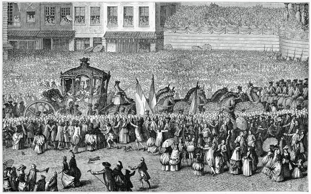 Horse-Drawn Carriage in a Parade, 1782 by Moreau