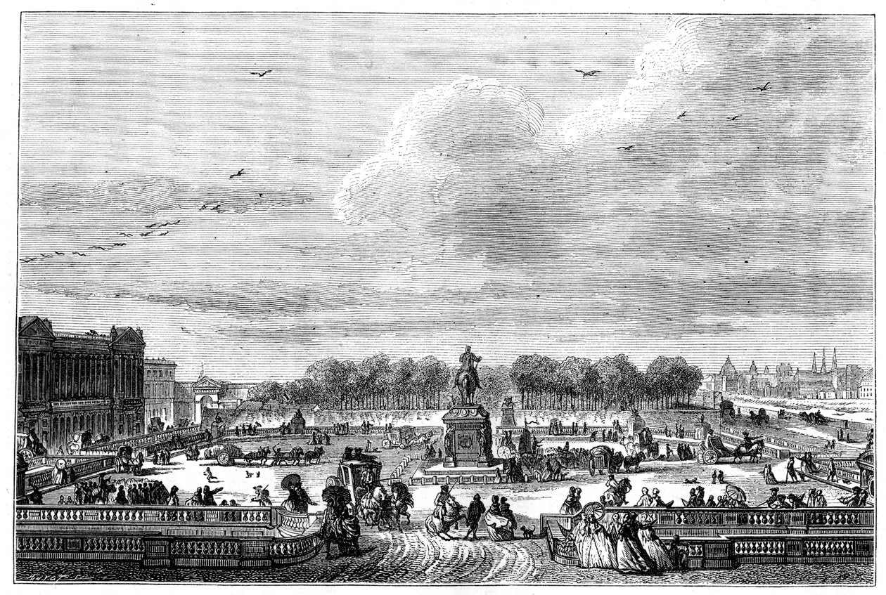 The gardens of a French palace of King Louis XV by Moreau