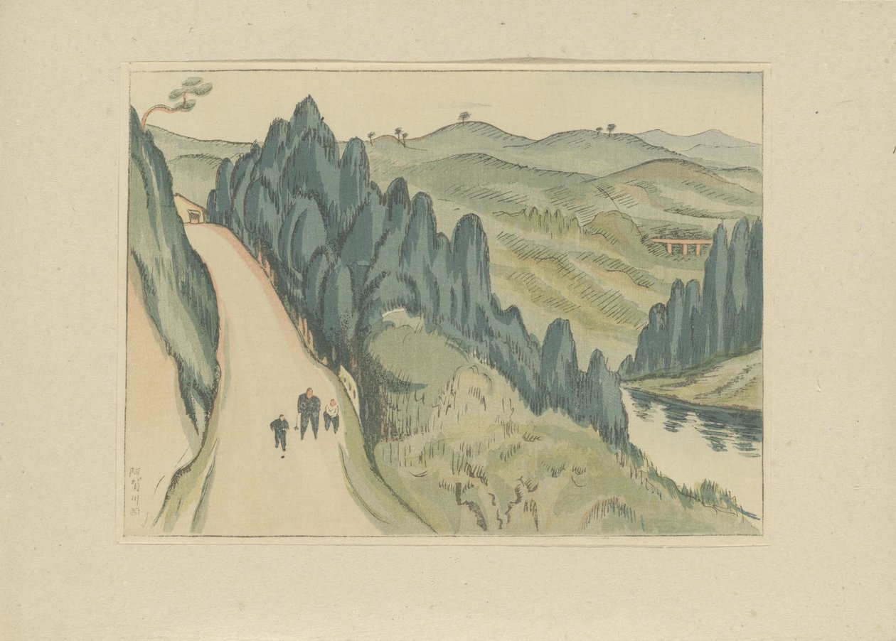 The Aga River (Prints of Japanese Landscapes series) by Morita Tsunetomo