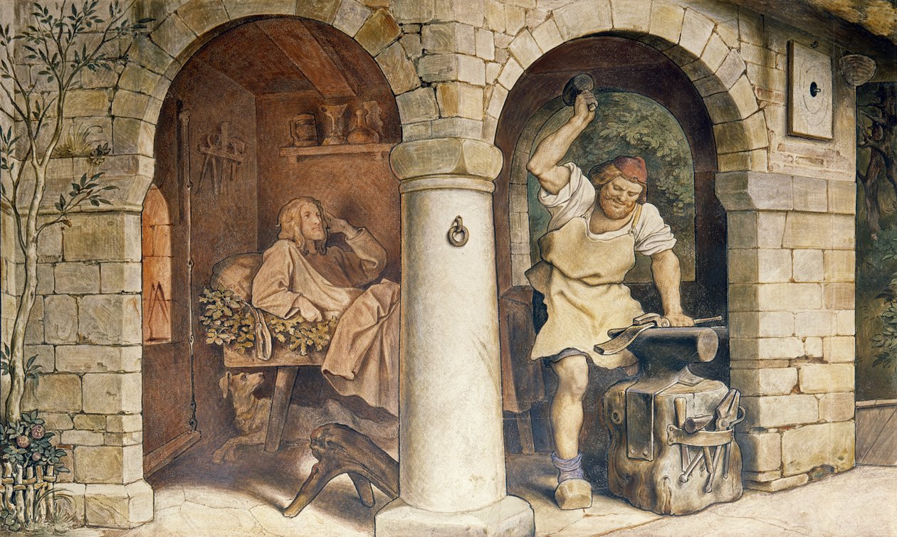 The Blacksmith of Ruhla, c.1854 (detail) by Moritz Ludwig von Schwind